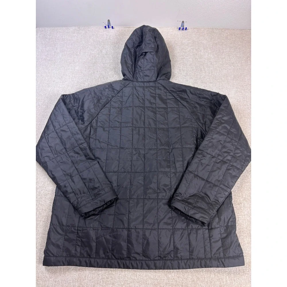 The North Face Mens Black Circular Design Quilted Quarter Zip Hoodie XL
